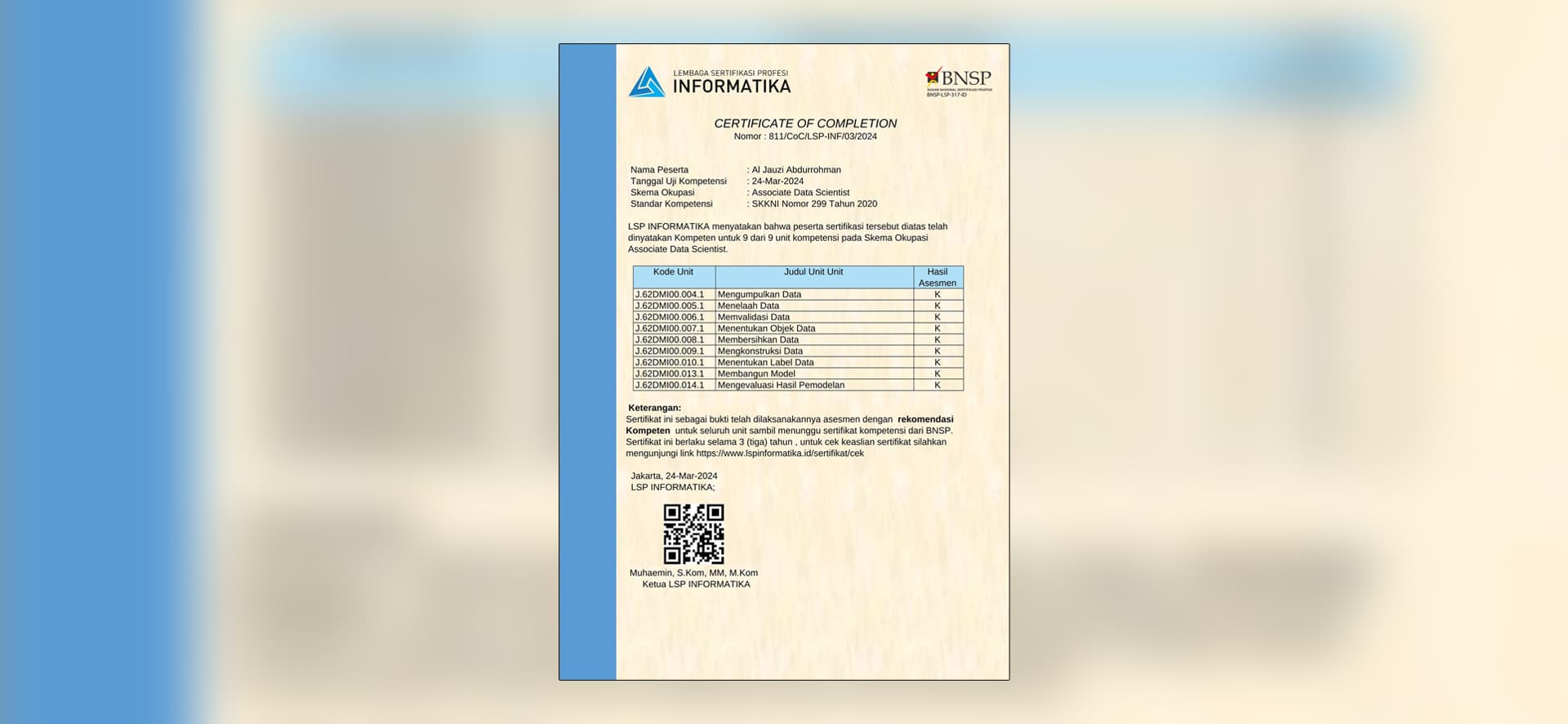 Sertifikasi Associate Data Scientist