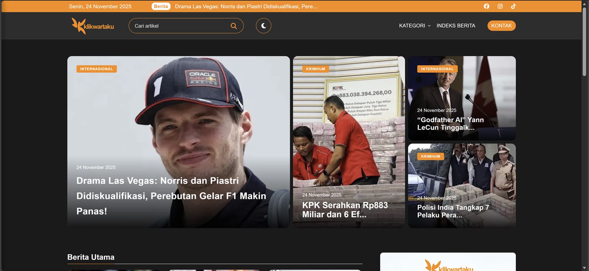 Thumbnail News Portal Website